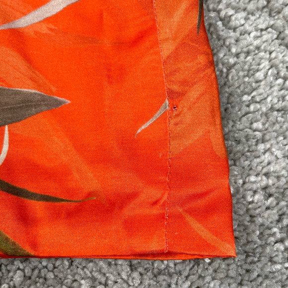 All Saints Top Womens 2 Orange Alexia Dorada Silk Blend Cami Flame Orange Floral - Picture 15 of 16